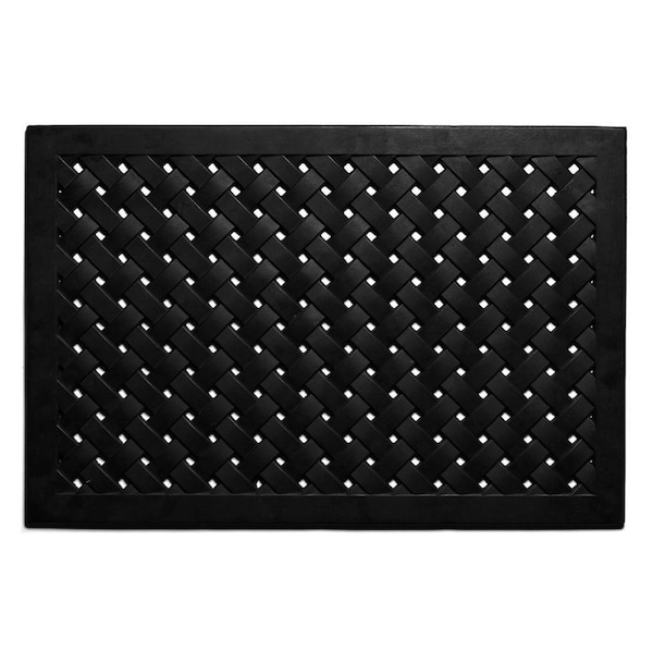 Configuracion 18 x 30 in. Hampton Weave Rubber Rectangular Doormat Black CO2828538 - main